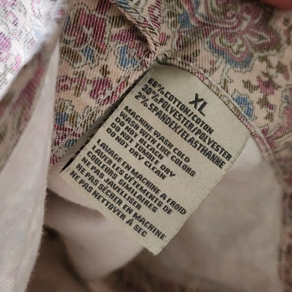 April Cornell Paisley Pink & Cream Cotton Overalls - Picture 3 of 6